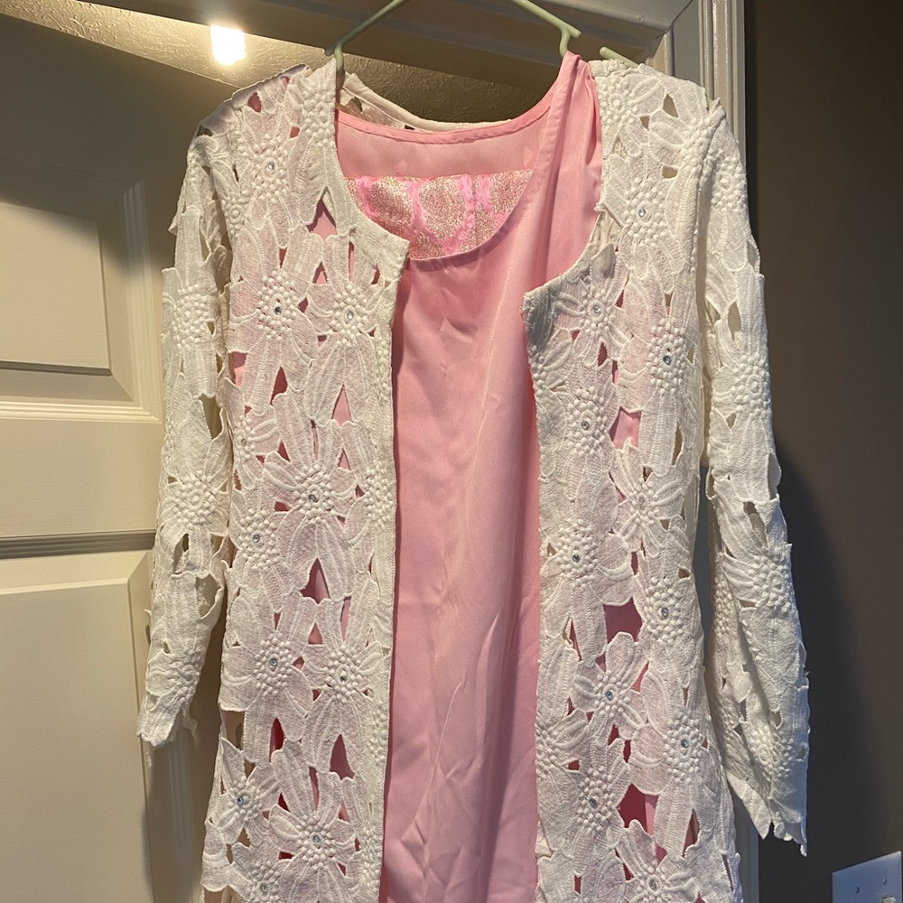 3 piece Pakistani pink white dress suit large